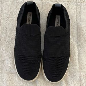 Steve Madden black slip on sneakers